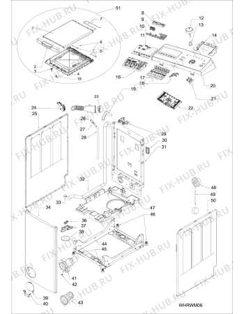 Взрыв-схема стиральной машины Indesit ITWE71253WDE (F087704) - Схема узла