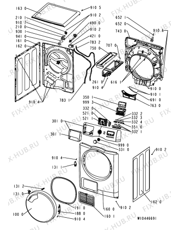 Схема №1 AZA-HP 7781 с изображением Блок управления для стиральной машины Whirlpool 481010440757