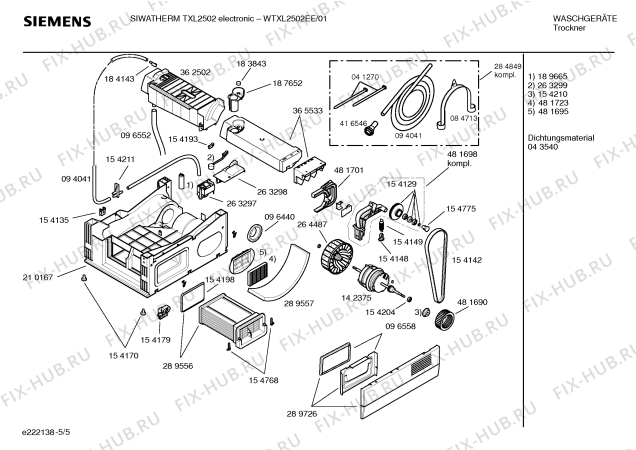 Схема №2 WTXL2502EE SIWATHERM TXL2502 electronic с изображением Инструкция по установке и эксплуатации для электросушки Siemens 00585722