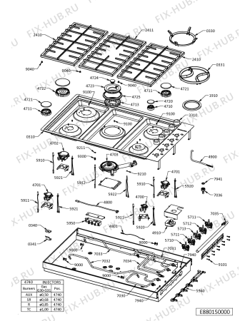 Схема №1 KHPF 9010/I с изображением Пламярассекатель для плиты (духовки) Whirlpool 482000004259