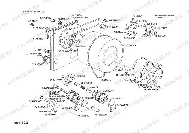 Взрыв-схема сушильной машины Bosch 0728144006 T420 - Схема узла 02