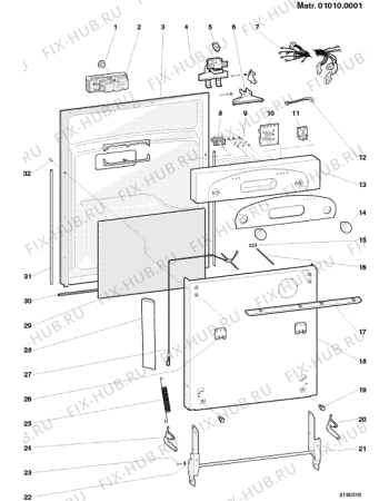 Схема №1 LVI1242TAB (F024935) с изображением Сенсорная панель для посудомоечной машины Indesit C00088339