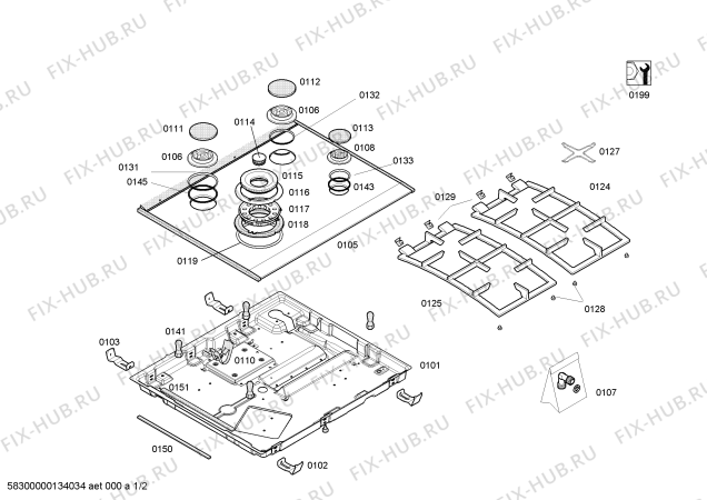 Схема №1 M3546N1 с изображением Термоэлемент для плиты (духовки) Bosch 00612995