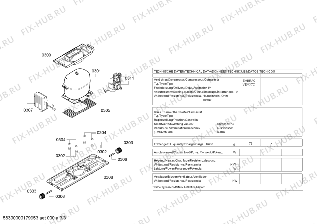 Взрыв-схема холодильника Siemens KG39EBW40G Siemens - Схема узла 03