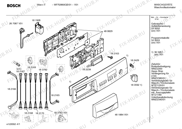 Схема №2 WFR2860GB Maxx iT WFR2860 с изображением Панель управления для стиральной машины Bosch 00365261