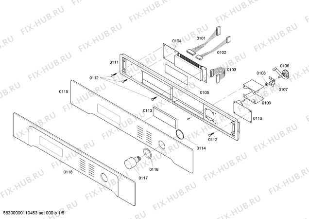 Схема №1 HBL745AUC с изображением Дисплей для холодильника Bosch 00489274