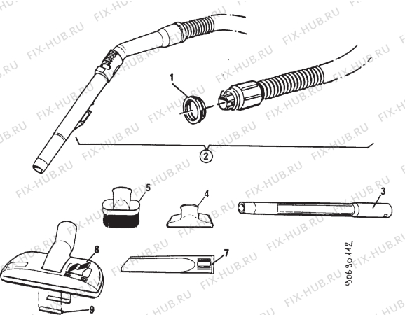 Взрыв-схема пылесоса Electrolux Z1860SPECIAL - Схема узла Section 2