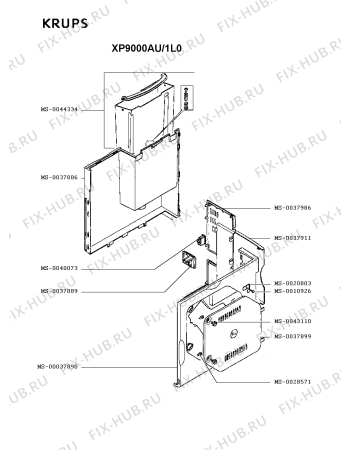 Схема №2 XP9000ME/1L0 с изображением Холдер фильтра  для электрокофеварки Krups MS-0044336