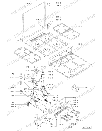 Схема №1 ACM 233/1 с изображением Клавиша для духового шкафа Whirlpool 481941129552