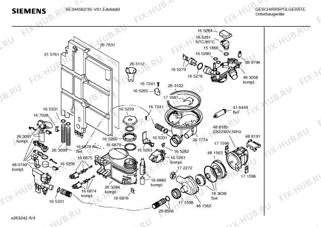 Схема №1 SE54562CH с изображением Передняя панель для посудомойки Siemens 00362289