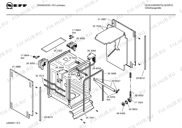 Схема №1 S5946X0 SKV541 с изображением Инструкция по эксплуатации для электропосудомоечной машины Bosch 00529040