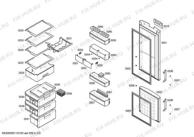 Схема №1 KG36SX80 с изображением Дверь для холодильной камеры Siemens 00244306