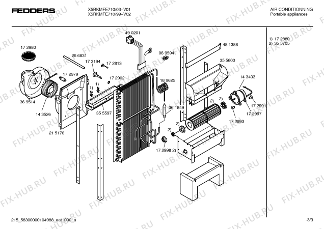 Схема №1 X5RKMFE710 Fedders с изображением Инструкция по эксплуатации для климатотехники Bosch 00592719