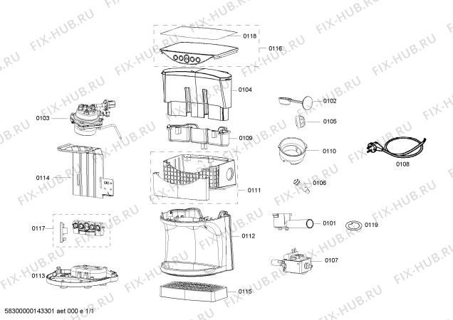 Схема №1 CE7165 Duetto creme с изображением Кипятильник для кофеварки (кофемашины) Bosch 00649408