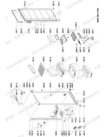 Схема №1 BOCV300/E с изображением Корпусная деталь для холодильника Whirlpool 480132101747