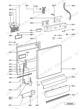 Схема №1 ADP 6835 WH с изображением Обшивка для посудомойки Whirlpool 481245372941