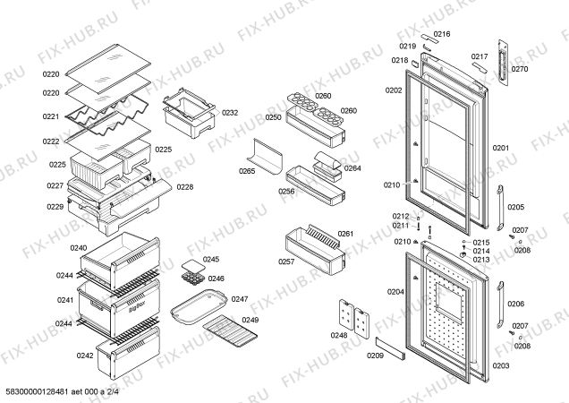 Схема №1 KGN39A90 с изображением Дверь для холодильной камеры Bosch 00245085