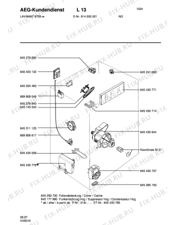 Взрыв-схема стиральной машины Aeg L6755 - Схема узла Electrical equipment