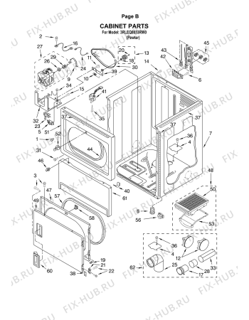 Взрыв-схема сушильной машины Indesit 3RLEQ8033RW (F092454) - Схема узла