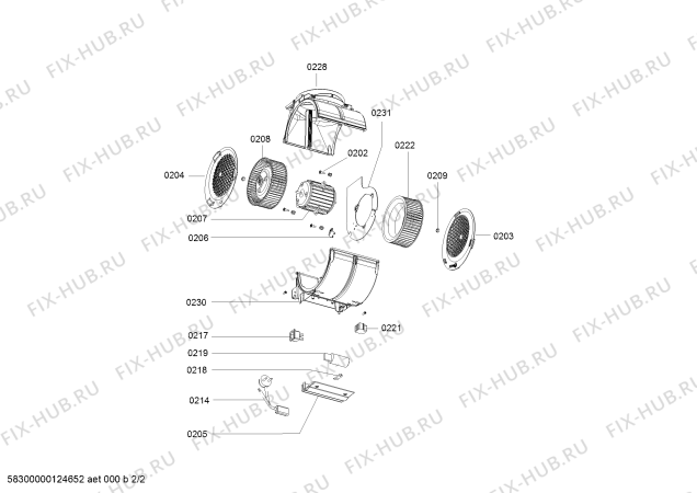 Схема №1 D99W3N0 с изображением Мотор вентилятора для вытяжки Bosch 00643888