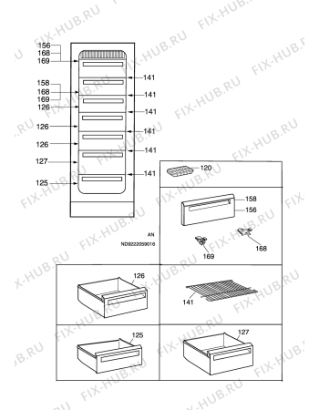 Взрыв-схема холодильника Electrolux EUF3104 - Схема узла C10 Interior