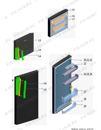 Схема №1 WTM 272 R WH с изображением Блок питания для холодильника Whirlpool 482000098700