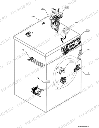 Взрыв-схема стиральной машины Aeg L60468FL - Схема узла Electrical equipment 268