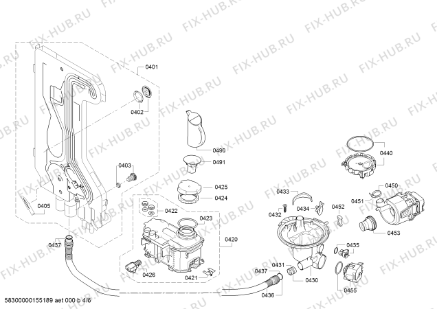 Взрыв-схема посудомоечной машины Bosch SMI30E05TR - Схема узла 04