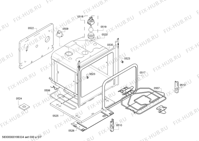 Взрыв-схема плиты (духовки) Bosch HGD74W350Y - Схема узла 05