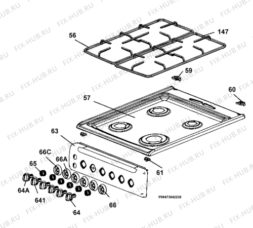 Взрыв-схема плиты (духовки) Electrolux EKG501102W - Схема узла Section 4