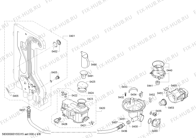 Взрыв-схема посудомоечной машины Neff S41E50W0EU - Схема узла 04
