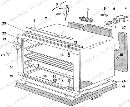 Взрыв-схема плиты (духовки) Faure CCT670C1 - Схема узла Oven body