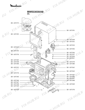 Схема №1 MW533031/A8A с изображением Кнопка для микроволновки Moulinex SS-187376