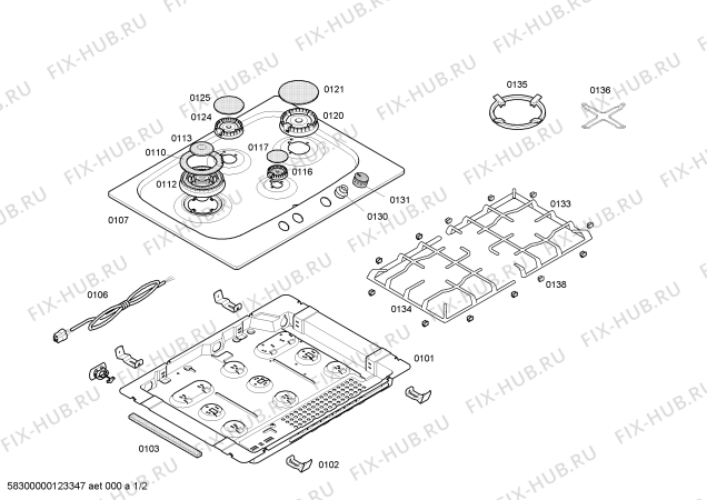 Схема №1 PCK755DBR с изображением Комплект форсунок для электропечи Bosch 00605884