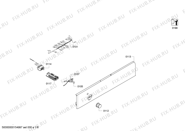 Схема №1 JB11AA50 с изображением Панель управления для духового шкафа Bosch 00704582