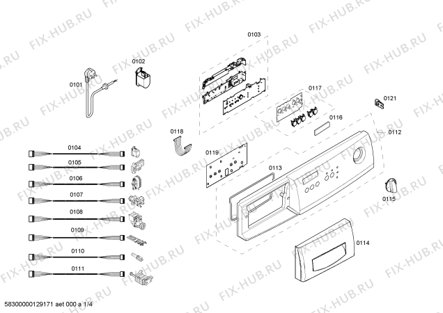 Схема №1 WM10A261II с изображением Силовой модуль для стиральной машины Bosch 00669217