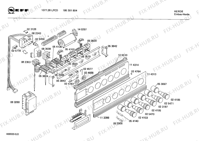 Схема №1 195305786 1077.23LHCDA-7 с изображением Переключатель для электропечи Bosch 00024105
