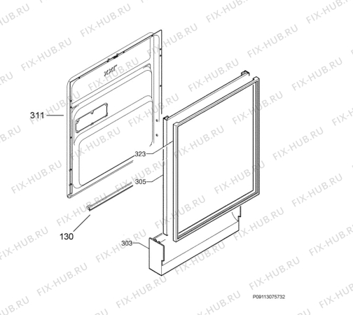 Взрыв-схема посудомоечной машины Rex Electrolux RSF67065KR - Схема узла Door 003