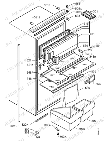 Взрыв-схема холодильника Zanussi ZI7234 - Схема узла Housing 001