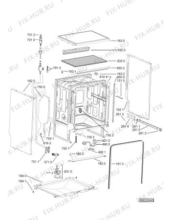 Взрыв-схема посудомоечной машины Bauknecht GSF 6600 WH - Схема узла