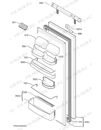 Взрыв-схема холодильника Kuppersbusch IKEF2580-0 - Схема узла Door 003