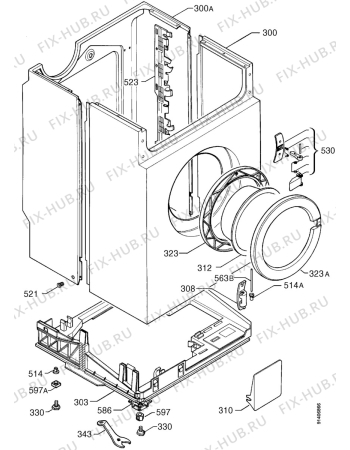 Взрыв-схема стиральной машины Privileg 137075 8 - Схема узла Cabinet + armatures