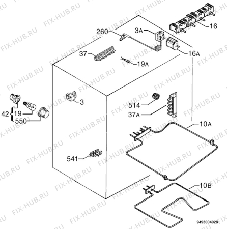 Взрыв-схема плиты (духовки) Zanussi HN212A - Схема узла Electrical equipment 268