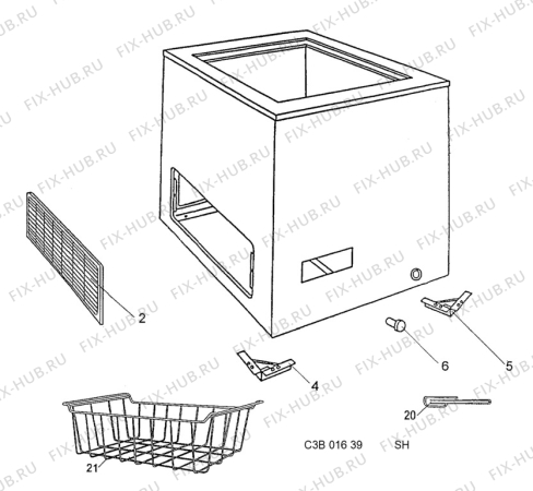 Взрыв-схема холодильника Elektro Helios BK115 - Схема узла C30 Cabinet/interior B