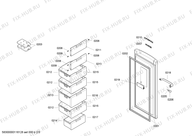 Схема №1 GSV30440 с изображением Дверь для холодильной камеры Bosch 00243998