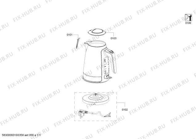Схема №1 TWK6A833GB ComfortLine с изображением Цоколь для чайника (термопота) Bosch 12012371