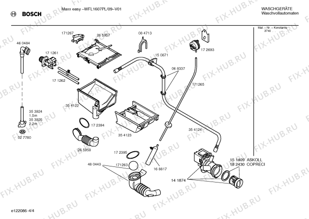 Взрыв-схема стиральной машины Bosch WFL1607PL Maxx Easy WFL1607 - Схема узла 04