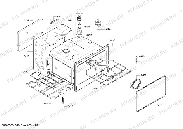 Схема №3 HB13NB521B с изображением Панель для плиты (духовки) Siemens 00679062