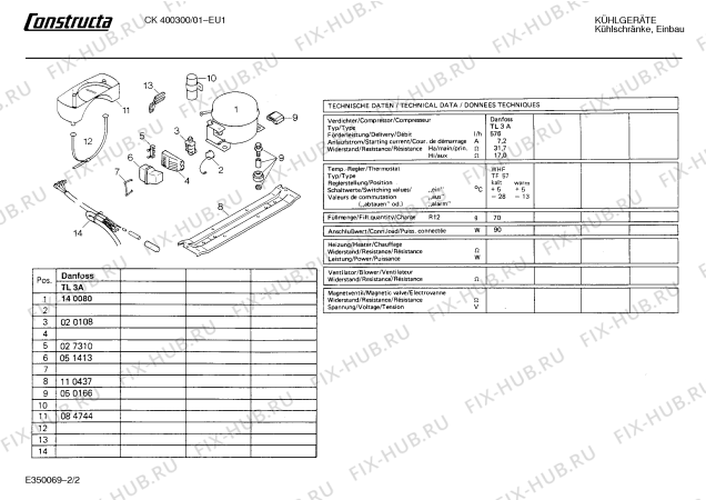 Взрыв-схема холодильника Constructa CK400300 - Схема узла 02