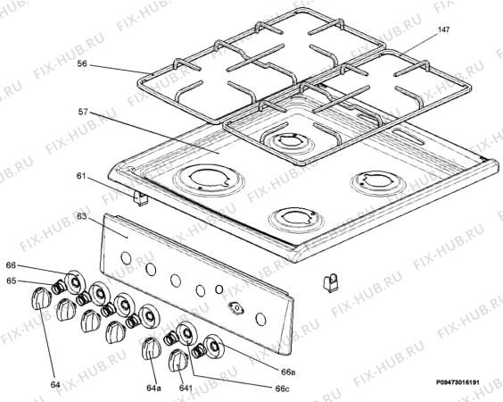 Взрыв-схема плиты (духовки) Electrolux EKG5610X - Схема узла Section 4